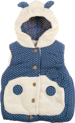 

Zonko Style Sleeveless Graphic Print Baby Girl's Jacket, Blue