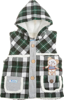 

Zonko Style Sleeveless Checkered Baby Boys & Baby Girls Jacket, Green