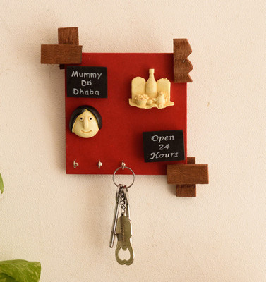 57% OFF on eCraftIndia Mummy Da Dhaba Wood Key Holder(3 Hooks, Multicolor) 57% OFF on eCraftIndia Mummy Da Dhaba Wood Key Holder(3 Hooks, Multicolor)