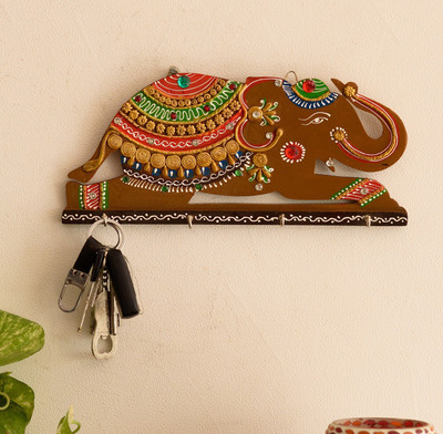51% OFF on eCraftIndia Elephant Wood Key Holder(4 Hooks, Brown) 51% OFF on eCraftIndia Elephant Wood Key Holder(4 Hooks, Brown)