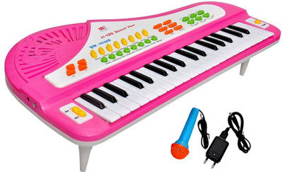 

Toyshine 37 Keys Piano,with DC Power Option, Mini Table Stand, Microphone, Recording {Pink}(Pink)