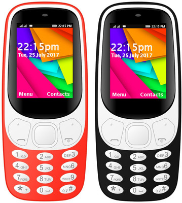 I Kall K35 Combo Of Two Mobile(Red, Black)