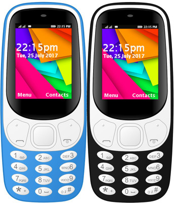 

I Kall K35 Combo Of Two Mobile(Light Blue, Black)