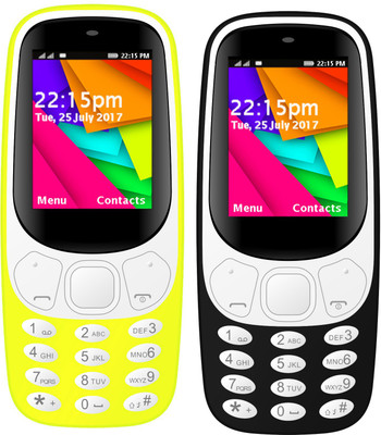 I Kall K35 Combo Of Two Mobile(Black, Yellow)