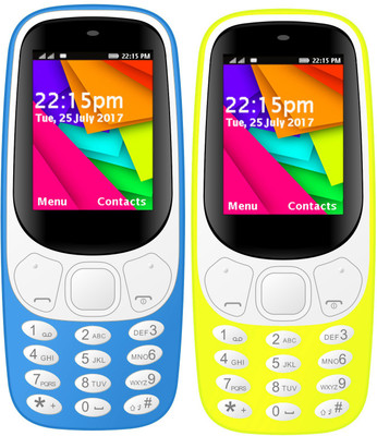 I Kall K35 Combo Of Two Mobile(Light Blue, Yellow)