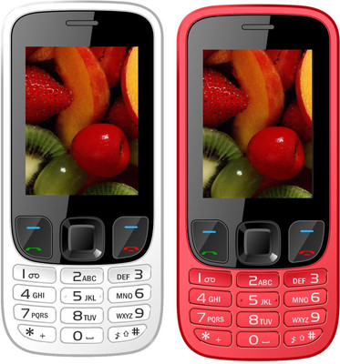 

I Kall K6303 Combo of Two Mobile(White, Red)
