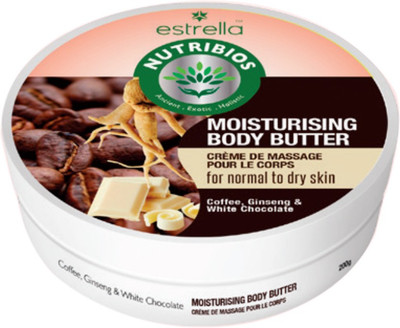 

estrella Nutribios Moisturising Body Butter Cream Coffee, Ginseng & White Chocolate for Men & women Normal to Very Dry Skin ( 24hr ) - 200 g(200 g)