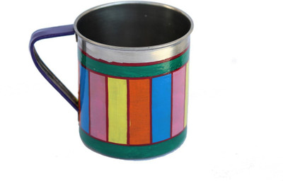 

eCraftIndia Handpainted Decorative Stainless Steel Mug(180 ml), Multicolor