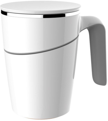 

Homeish Double Walled Anti-Slip, Suction Based , Spill Free Travel Stainless Steel Mug(470 ml), White