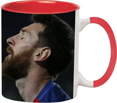 

Ashvah Lionel Messi 7 Ceramic Mug(350 ml), Red