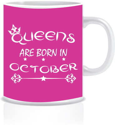

Everyday Desire Queens are Born in October ED189 Ceramic Mug(300 ml), Multicolor