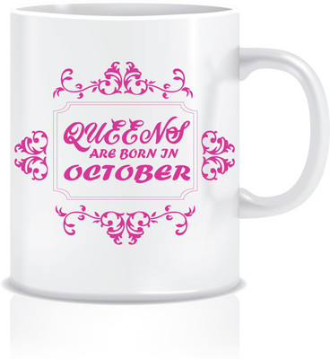 

Everyday Desire Queens are Born in October ED188 Ceramic Mug(300 ml), Multicolor
