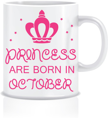 

Everyday Desire Princesses are Born in October ED175 Ceramic Mug(300 ml), Multicolor