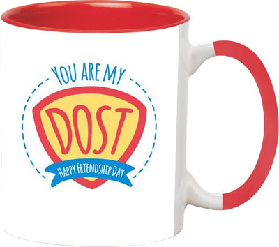 

Ashvah Best Friend Forever 1323 Ceramic Mug(350 ml), Red