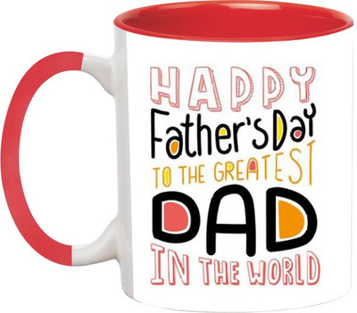 

Ashvah Happy Father's Day 5 Ceramic Mug(350 ml), Red