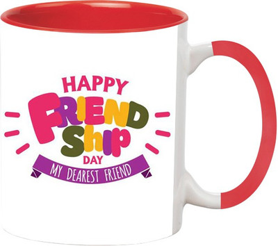 

Ashvah Happy FriendShip Day 1319 Ceramic Mug(350 ml), Red