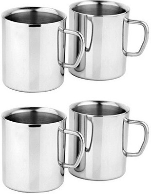 

Jagani Sobar Stainless Steel Mug(165 ml, Pack of 4), Silver