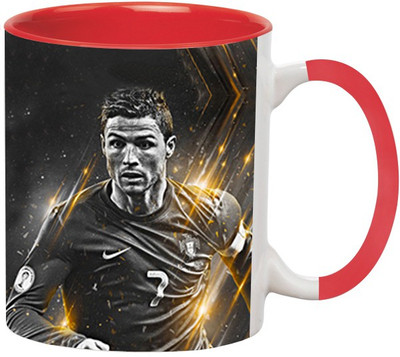 Ashvah Cristiano Ronaldo 5 Ceramic Mug(350 ml), Red