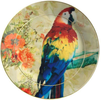 

fabulloso Leaf Designs multicolor Parrot Ceramic Dinner Plate Dinner Plates