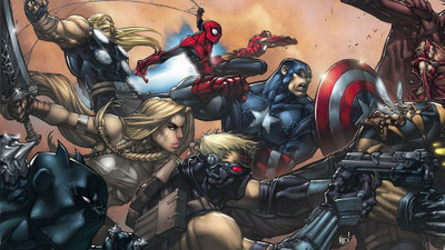 

Akhuratha comicspider-man-captain-america Wall Poster Paper Print(12 inch X 18 inch, Rolled)