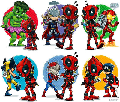 

Akhuratha deadpool-captain-america-wolverine-thor-hulk-humor-marvel-marvel-comics-the-avengers Wall Poster Paper Print(12 inch X 18 inch, Rolled)