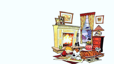 

Akhuratha -comics-calvin-and-hobbes-white-background Wall Poster Paper Print(12 inch X 18 inch, Rolled)