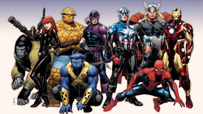 

Akhuratha comicspider-man-iron-man-captain-america-thor-hawkeye-beast-character-the-thing-character-black-widow-the-avengers Wall Poster Paper Print(12 inch X 18 inch, Rolled)