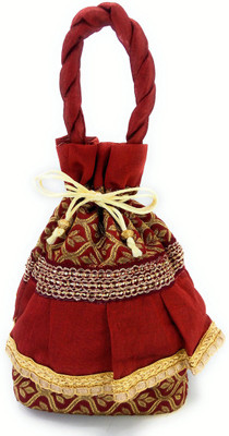 

Magnas MagnasTM Potlis, Square Potli, Flat Potli, Ethnic Potli, Ethnic Wristlets (Brown) Potli(Multicolor)