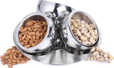 

Homeish Double Walled Tilted Candy Bowl Tray Serving Set(Pack of 1)