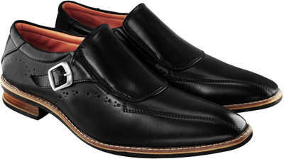 

Blinder Black Men's 100% original PU Monk Strap Formal shoes Monk Strap For Men(Black