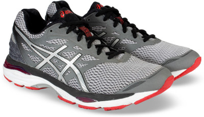 

Asics GEL-CUMULUS 18 RunningShoe For Men(Grey, Silver, Carbon/silver/vermilion