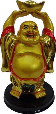 

FABZONE Gold Plated Fengshui Lord Laughing Buddha Statue God Good Luck Charm Sculputer Handicraft Idol Diwali Decorative Spiritual Puja Vastu Showpiece Figurine - Religious Pooja Gift Item & Murti for Mandir / Temple / Home / Office Decorative Showpiece -