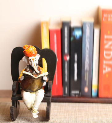 eCraftIndia Lord Ganesha Reading Book on Chair Decorative Showpiece - 16.51 cm(Plastic, Orange, Brown) eCraftIndia Lord Ganesha Reading Book on Chair Decorative Showpiece - 16.51 cm(Plastic, Orange, Brown)