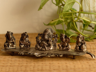 71% OFF on eCraftIndia Musical Ganesha Incense Stick Holder Decorative Showpiece - 7.62 cm(Aluminium, Silver) 71% OFF on eCraftIndia Musical Ganesha Incense Stick Holder Decorative Showpiece - 7.62 cm(Aluminium, Silver)