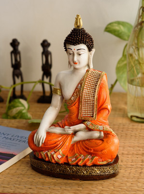 eCraftIndia Meditating Buddha Decorative Showpiece - 30.48 cm(Plastic, Orange) eCraftIndia Meditating Buddha Decorative Showpiece - 30.48 cm(Plastic, Orange)