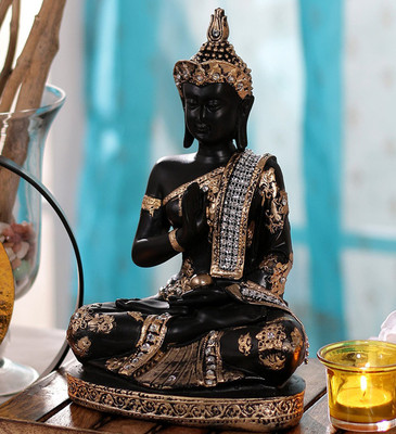 

eCraftIndia Handcrafted Decorative Meditating Buddha (Size - 25CmxGolden and BlackxPolyresin), 1 Lord Buddha Idol Decorative Showpiece - 25 cm(Polyresin, Multicolor)