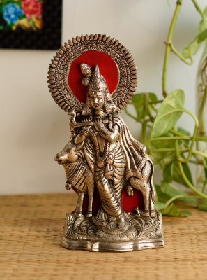 eCraftIndia Lord Krishna Playing Flute Decorative Showpiece  -  25.4 cm(Brass, Gold)