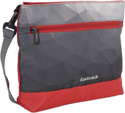 

Fastrack Women Casual Grey, Red PU Sling Bag