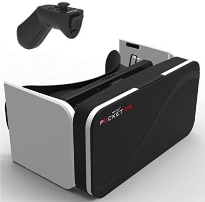 Irusu Pocket vr headset with remote control HD lenses for mobiles- vr box(Smart Glasses, White)