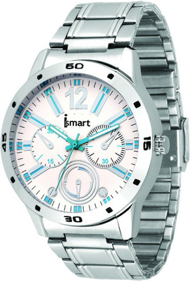 

Ismart Men & Boys White Dial Analog Wrist Watch Black Smartwatch(Silver Strap 1)