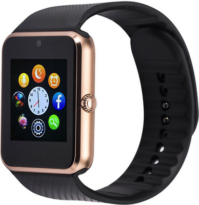 

SYL Presenting Bluetooth Smartwatch with Sim- Card Support Compatible Gold Smartwatch(Black Strap Free Size)