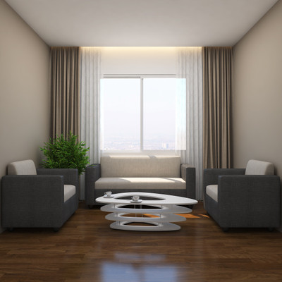 

GIOTEAK Fabric 3 + 1 + 1 Grey Sofa Set