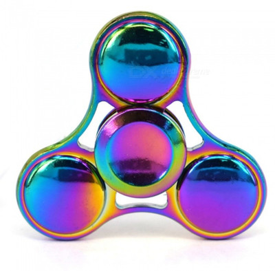 

S.Blaze Metal 3 Arm Rounded Wings Rainbow Colour Fidget Spinner Toy for Kids & Adults(Multicolor)