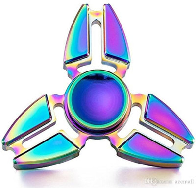 

S.Blaze Metal 3 Arm Wings Rainbow Colour Fidget Spinner Toy for Kids & Adults(Multicolor)