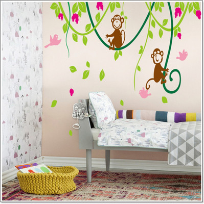 Sree Cart Medium Wall sticker decals & Two monkeys Sticker(Pack of 1) available at flipkart for Rs.99