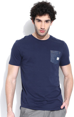 

United Colors of Benetton Solid Men's Round Neck Blue T-Shirt, 38v