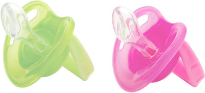 

MeeMee Baby Pacifier with Orthodontic Nipple (Green/Pink) Soother(Multicolor)