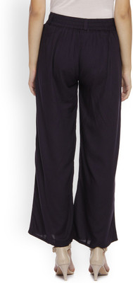 W Regular Fit Women Black Trousers