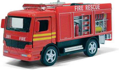 

Kinsmart Rescue Fire Engine 5" Diecast Metal Pull Back Action From Flying Toyszer(Red)