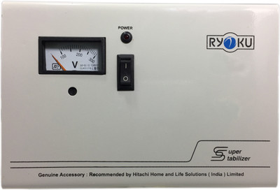 

Hitachi With Volt Meter for A/C-RYOKU (A HITACHI Product) 4kv 3yrs warranty Voltage Stabilizer(White)